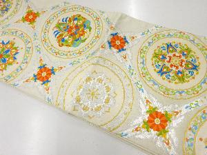 アンティーク　襷に華紋模様織出し袋帯（材料）